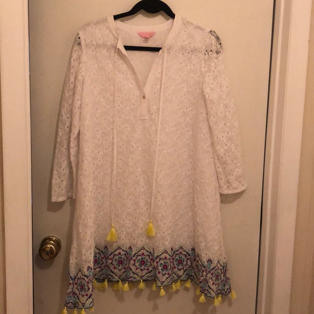 Lilly Pulitzer Lace Coverup With Tassels: Size 4
